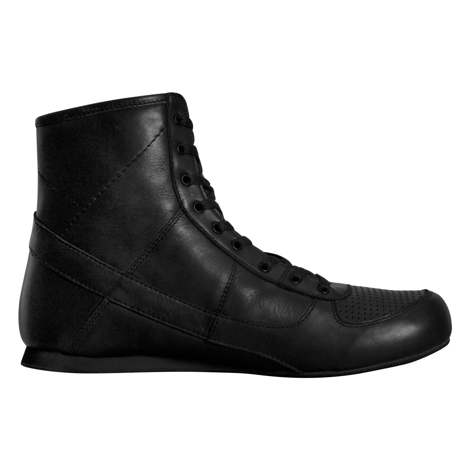 TITLE Boxing Black All-Leather Old School Series β 7-Inch Vintage Boxing Shoes 3 TITLE Boxing Black All-Leather Old School Series β 7-Inch Vintage Boxing Shoes - Image 3