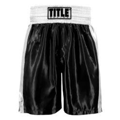 TITLE Boxing Edge Boxing Trunks -Title Boxing Store TBTC2 BK WH 2