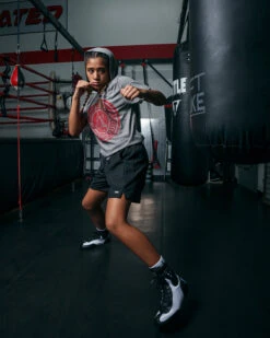 TITLE Boxing Women's Vintage Short Sleeve Hooded Tee -Title Boxing Store TBWTS213GR 2