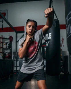 TITLE Boxing Women's Vintage Short Sleeve Hooded Tee -Title Boxing Store TBWTS213GR 3