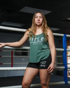 TITLE Boxing Women's Striped Wordmark Cropped Tank -Title Boxing Store TBWTS216GN 1