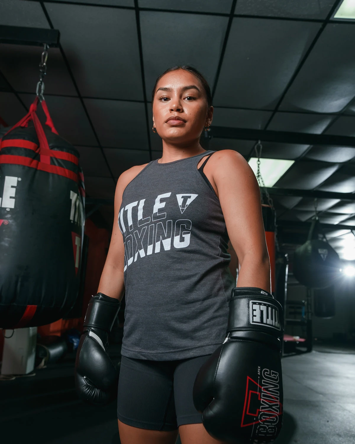 TITLE Boxing Women's Upsurge Racerneck Tank - Cotton/Poly Training Top 2 TITLE Boxing Women's Upsurge Racerneck Tank - Cotton/Poly Training Top - Image 2