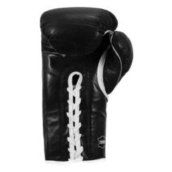 TITLE Boxing Old School Leather Lace-Up Sparring Boxing Gloves 18 TITLE Boxing Old School Leather Lace-Up Sparring Boxing Gloves -Title Boxing Store TITLE Boxing Old School Leather Lace Up Sparring Gloves back view OSLSG BK 4