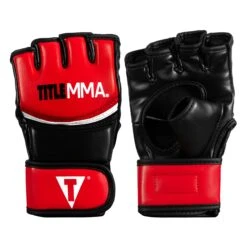 TITLE MMA Grappler Training Gloves -Title Boxing Store TITLE MMA Grappler Training Gloves main view MTOGTG BK RD 1