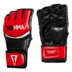 TITLE MMA Grappler Training Gloves -Title Boxing Store TITLE MMA Grappler Training Gloves side view MTOGTG BK RD 2