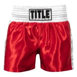TITLE Boxing Professional Women’s Satin Striped Boxing Trunks -Title Boxing Store TPBTW2 RD WH 2