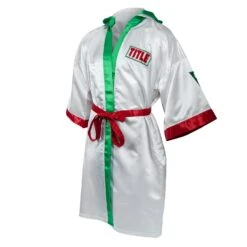TITLE Boxing Pro Full Length Boxing Robe -Title Boxing Store TSRFL2 RD WH GN 03