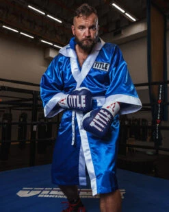 TITLE Boxing Pro Full Length Robe 3.0 32 TITLE Boxing Pro Full Length Robe 3.0 -Title Boxing Store TSRFL3BLWH 1