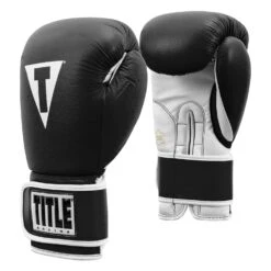 TITLE Boxing Pro Style 3.0 Leather Training Gloves - Black/White Professional Hook-and-Loop -Title Boxing Store TVVTG3 BK WH 002 1