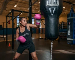 TITLE Boxing Pro Style 3.0 Leather Training Gloves - Black/White Professional Hook-and-Loop -Title Boxing Store TVVTG3PK 1