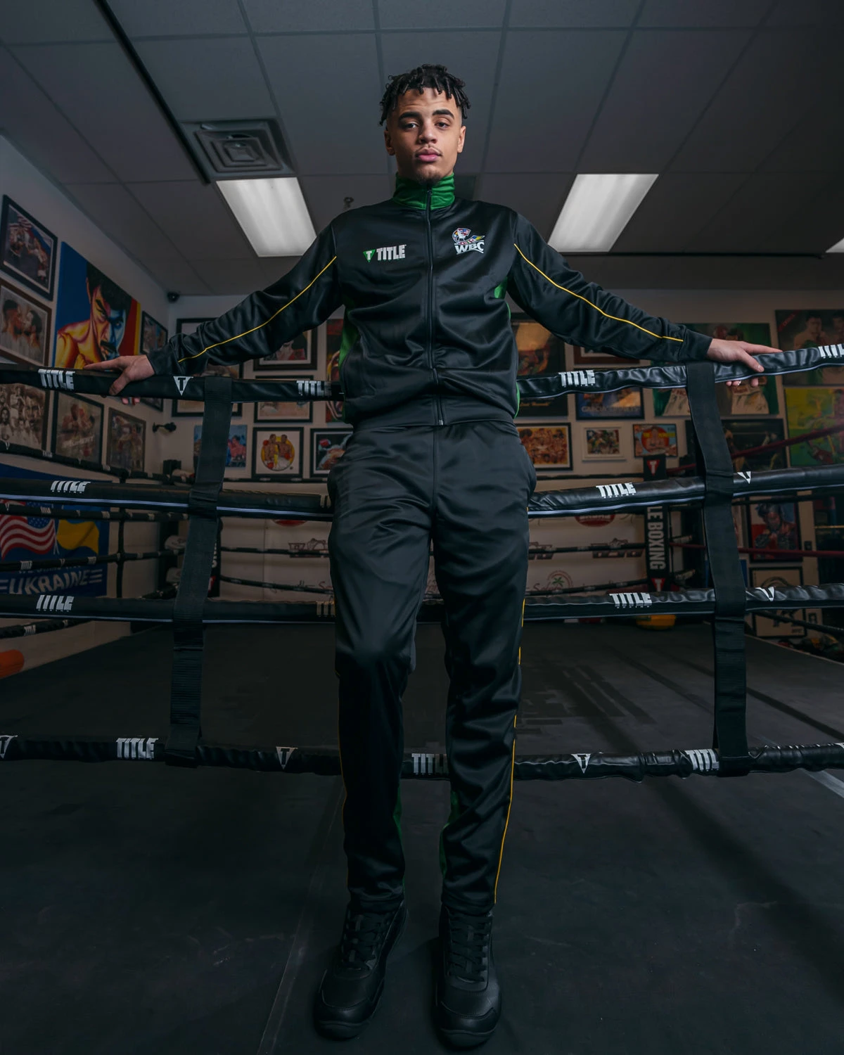 WBC by TITLE Boxing Signature Green and Gold β World Boxing Council Official Full-Zip Warm-Up Suit 4 WBC by TITLE Boxing Signature Green and Gold β World Boxing Council Official Full-Zip Warm-Up Suit - Image 4