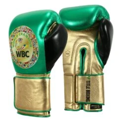 WBC By TITLE Boxing Green Belt Bag Gloves -Title Boxing Store WGBBG GN GD BK 2