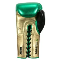 WBC By TITLE Boxing Green Belt Sparring Gloves -Title Boxing Store WGBSG GN GD BK 4