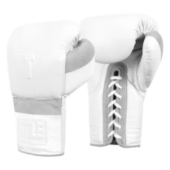 TITLE White Boxing Lace Sparring Gloves 2.0 -Title Boxing Store WHSG2 2
