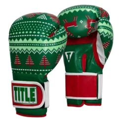 TITLE Boxing Limited Edition "Deck The Halls" Holiday Print Bag Gloves 10 TITLE Boxing Limited Edition "Deck The Halls" Holiday Print Bag Gloves -Title Boxing Store XMASBG GN 2