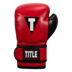 TITLE Boxing Youth 4 oz Bag Gloves – Black/Red Synthetic Leather Training Mitts -Title Boxing Store YTBBG RD BK 03