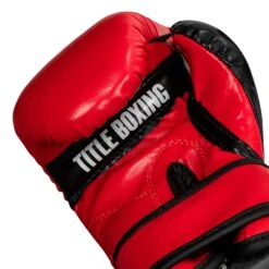 TITLE Boxing Youth 4 oz Bag Gloves – Black/Red Synthetic Leather Training Mitts -Title Boxing Store YTBBG RD BK 05