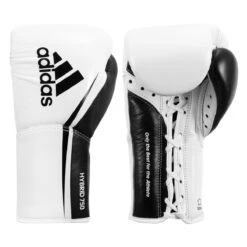 Adidas Hybrid 350 Elite Pro Fight Gloves -Title Boxing Store adih750fg wh bk 1 1