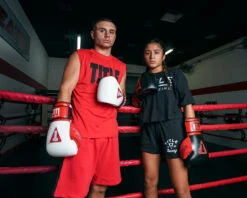 TITLE Boxing All Heart Bag Gloves 2.0 - White/Red/Black Genuine Leather GEL Training Gloves -Title Boxing Store ahabg2 2