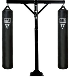 TITLE Boxing Adjustable Heavy Duty Double Bags Stand – Dual Heavy Bag & Double End Bag Steel Floor Mount Station -Title Boxing Store ahdhsd 1 2 1 1