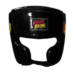 BOOM BOOM Boxing Commander Youth Headgear - Black Protective Sparring Guard -Title Boxing Store bbhgy bk 2