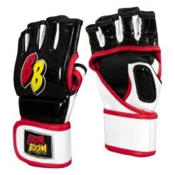 BOOM BOOM Boxing Bomber Youth MMA Gloves 12 BOOM BOOM Boxing Bomber Youth MMA Gloves -Title Boxing Store bbmmgy bk wh rd 02