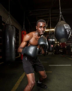 TITLE Black Old School Leather Pro Bag Gloves 12 TITLE Black Old School Leather Pro Bag Gloves -Title Boxing Store bktbg bk 1