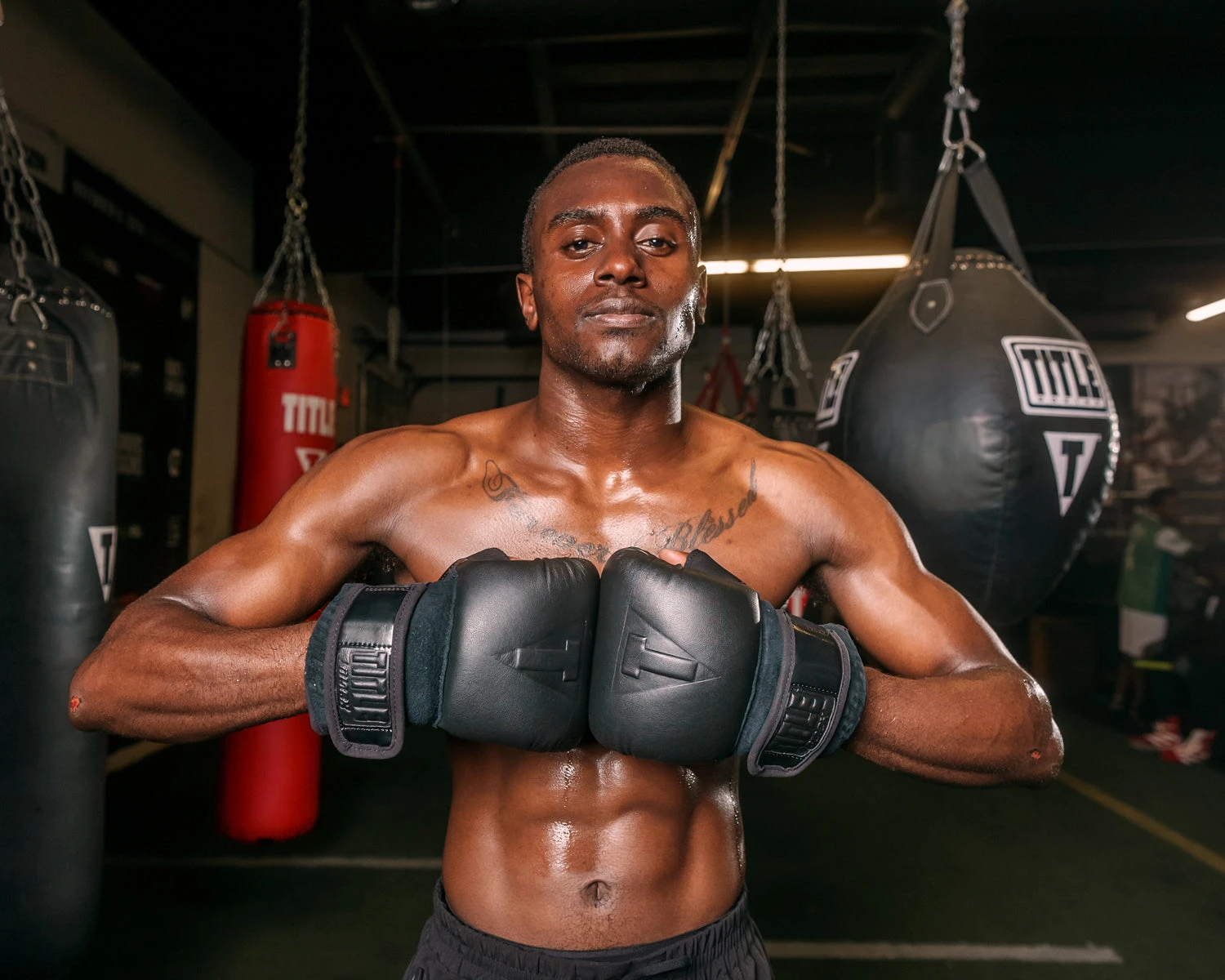 TITLE Black Old School Leather Pro Bag Gloves 7 TITLE Black Old School Leather Pro Bag Gloves - Image 7