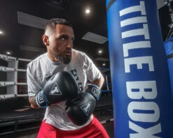 TITLE Boxing Leather Big League Training Gloves 16 TITLE Boxing Leather Big League Training Gloves -Title Boxing Store bltg2 bk bl wh 2 1