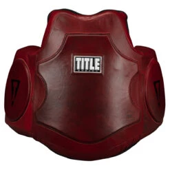 TITLE Boxing Blood Red Genuine Cowhide Leather Body Protector – Impact Resistant Padded Trainer Guard -Title Boxing Store brmmbp rd 2