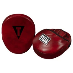 TITLE Boxing Blood Red Leather Punch Mitts -Title Boxing Store brmmpm rd 3