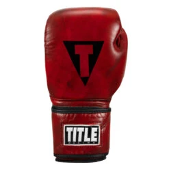 TITLE Boxing Blood Red Leather Training Gloves -Title Boxing Store brtg rd 003
