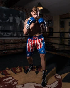 TITLE Boxing USA Stock Stars and Stripes Boxing Trunks - Rocky Inspired Competition Shorts -Title Boxing Store btusa2