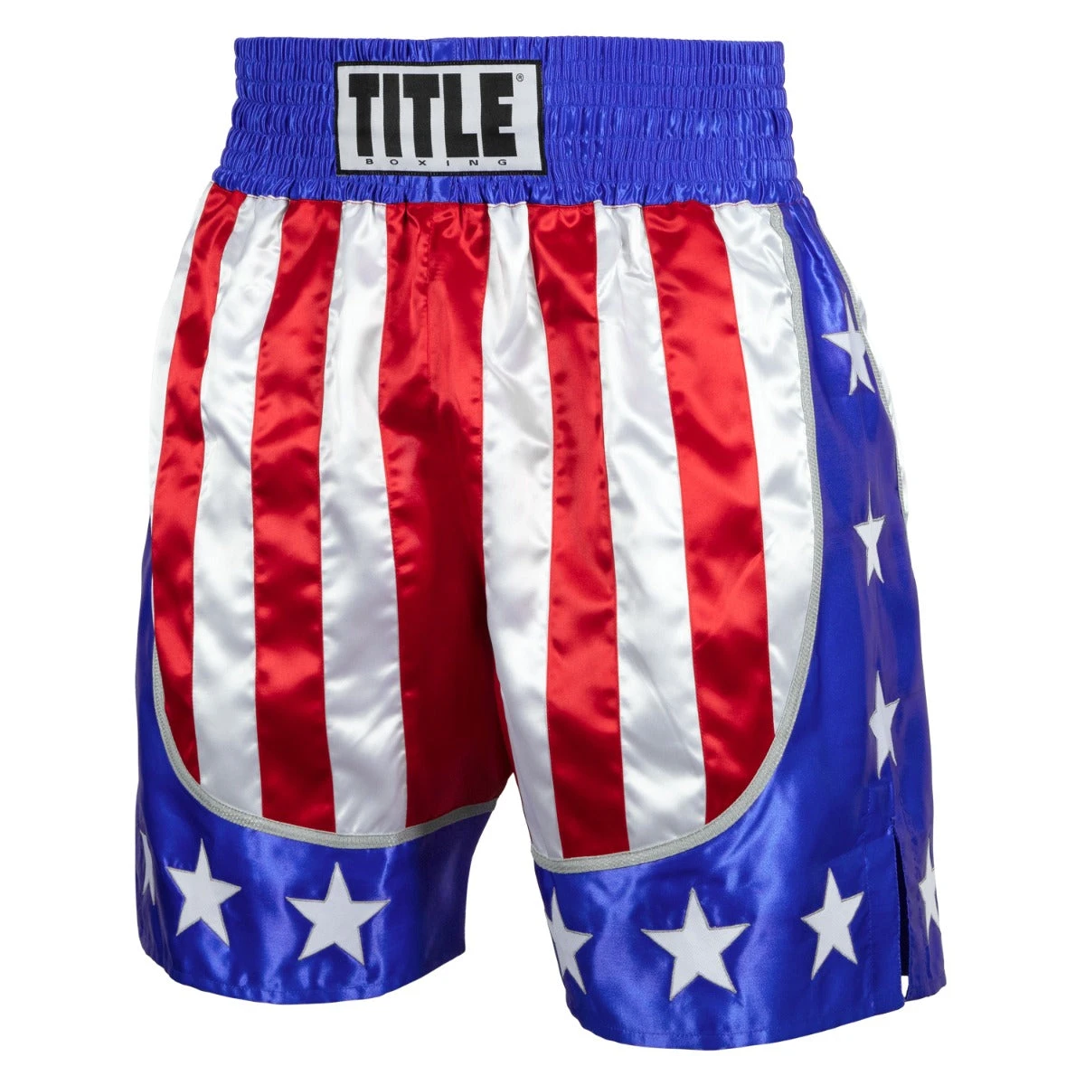 TITLE Boxing USA Flag Stars and Stripes 4.0 β Poly-Satin Professional Competition Trunks 1 TITLE Boxing USA Flag Stars and Stripes 4.0 β Poly-Satin Professional Competition Trunks