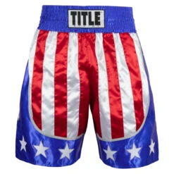TITLE Boxing USA Flag Stars and Stripes 4.0 β Poly-Satin Professional Competition Trunks 7 TITLE Boxing USA Flag Stars and Stripes 4.0 β Poly-Satin Professional Competition Trunks -Title Boxing Store btusa4 rd wh bl 02