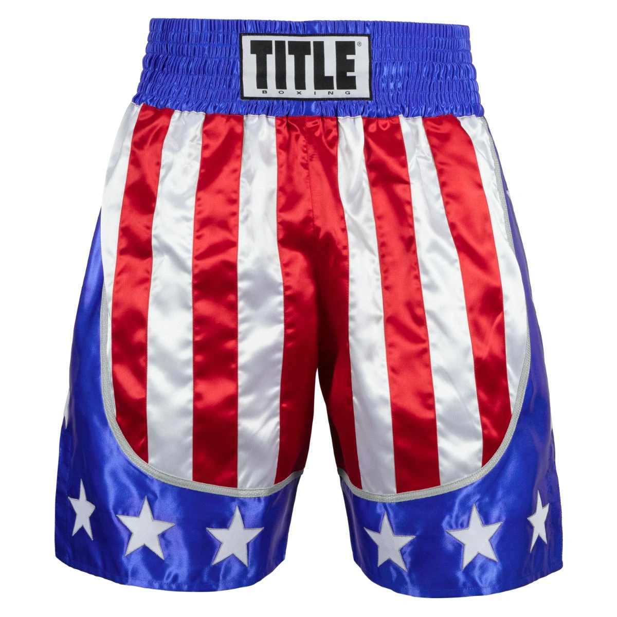 TITLE Boxing USA Flag Stars and Stripes 4.0 β Poly-Satin Professional Competition Trunks 3 TITLE Boxing USA Flag Stars and Stripes 4.0 β Poly-Satin Professional Competition Trunks - Image 3