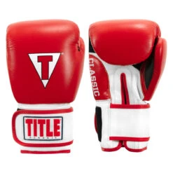 TITLE Classic Leather Super Bag Gloves 2.0 - Red and Black Cowhide Boxing Training Gloves -Title Boxing Store csbgl2 rd wh bk 01 2