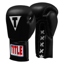 TITLE Classic Leather Lace Training Gloves 2.0 -Title Boxing Store ctsgl2 bk 02