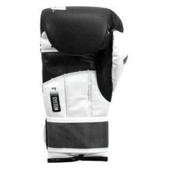 Fighting Sports S2 GEL Power Sparring Boxing Gloves - Full Grain Leather Double Wrap -Title Boxing Store fspgsg bk wh 004