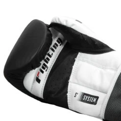 Fighting Sports S2 GEL Power Sparring Boxing Gloves - Full Grain Leather Double Wrap -Title Boxing Store fspgsg bk wh 005