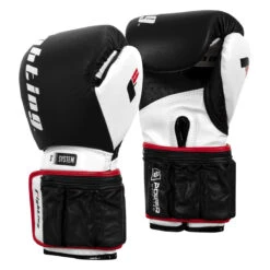 Fighting Sports S2 Gel Power Weighted Bag Gloves - Black/White Premium Leather Adjustable Strength Training Gloves -Title Boxing Store fss2pwg 02