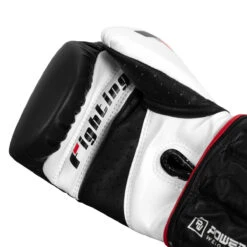 Fighting Sports S2 Gel Power Weighted Bag Gloves - Black/White Premium Leather Adjustable Strength Training Gloves -Title Boxing Store fss2pwg 05