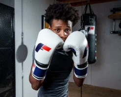 Fighting Force Leather Bag Gloves 24 Fighting Force Leather Bag Gloves -Title Boxing Store ftgfbg wh bl 1 2