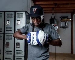 Fighting Force Micro Leather Punch Mitts -Title Boxing Store ftgmpm wh bl 2