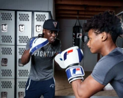 Fighting Force Micro Leather Punch Mitts -Title Boxing Store ftgmpm wh bl 4