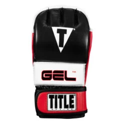 TITLE Boxing Gel Incensed Wristband Heavy Bag Gloves - Genuine Leather Gel Enforced Training Gloves -Title Boxing Store giwhbg2 bk wh rd 03