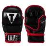 TITLE MMA Black/White Perform Safe Spar Glove 2.0 – 8 oz. Infused Foam Hybrid MMA Sparring Gloves