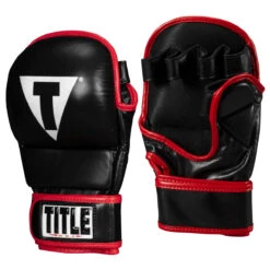 TITLE MMA Perform Safe Spar Glove 2.0 -Title Boxing Store pssg2 bk rd 02
