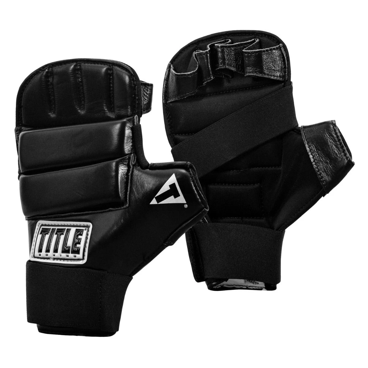 TITLE Boxing Classic Black Leather Super Speed Bag Gloves β Open Palm Padded Training Mitts 3 TITLE Boxing Classic Black Leather Super Speed Bag Gloves β Open Palm Padded Training Mitts - Image 3