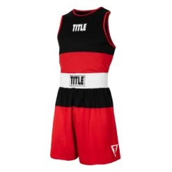 TITLE Boxing Latitude Amateur Boxing Set – Red/White Lightweight Competition Uniform -Title Boxing Store tabs16 rd bk 1 1